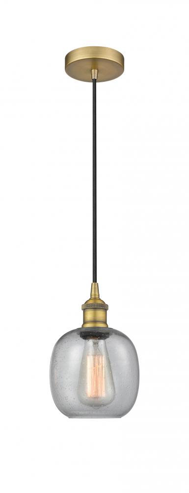 Belfast - 1 Light - 6 inch - Brushed Brass - Cord hung - Mini Pendant