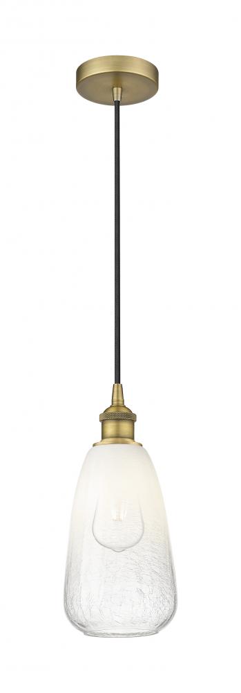 Brookhaven Almond - 1 Light - 6 inch - Brushed Brass - Cord hung - Mini Pendant
