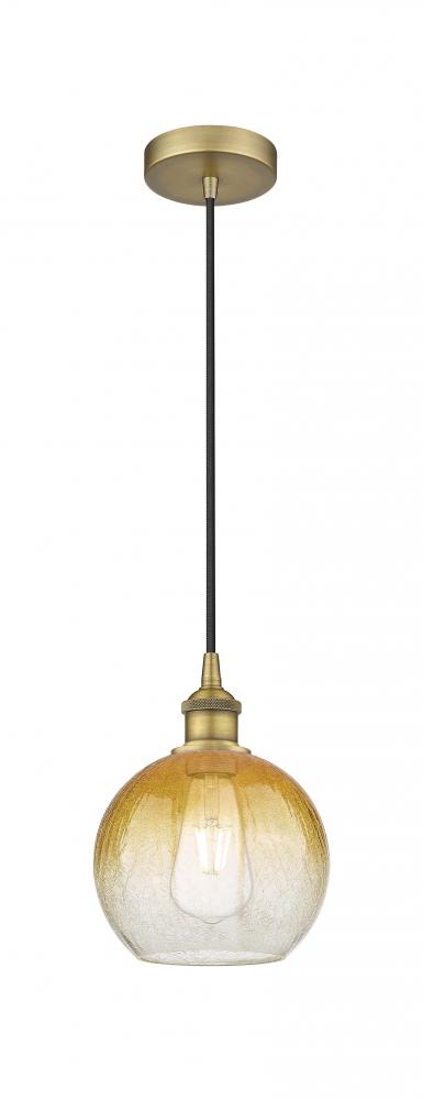 Brookhaven Globe - 1 Light - 8 inch - Brushed Brass - Cord hung - Mini Pendant