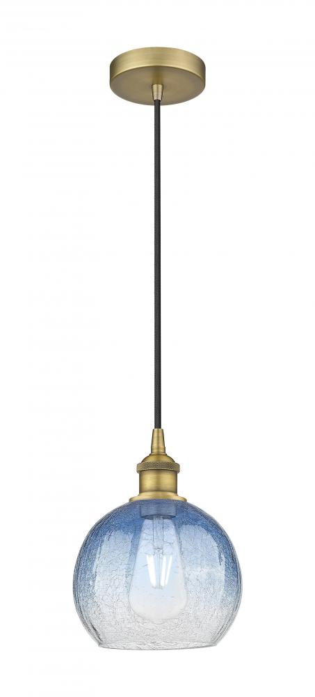 Brookhaven Globe - 1 Light - 8 inch - Brushed Brass - Cord hung - Mini Pendant