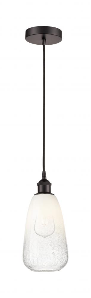 Brookhaven Almond - 1 Light - 6 inch - Oil Rubbed Bronze - Cord hung - Mini Pendant