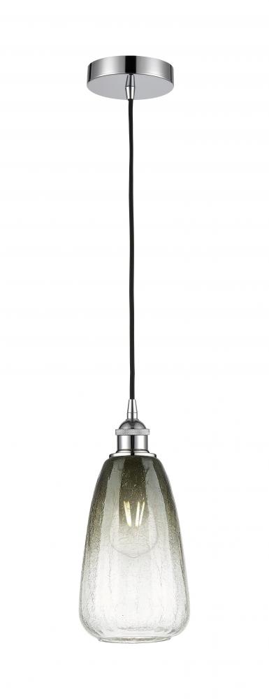 Brookhaven Almond - 1 Light - 6 inch - Polished Chrome - Cord hung - Mini Pendant