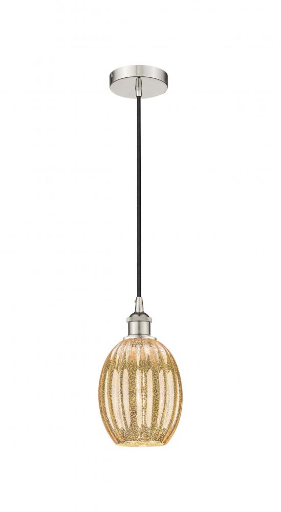 Preston Bulb - 1 Light - 6 inch - Polished Nickel - Cord hung - Mini Pendant
