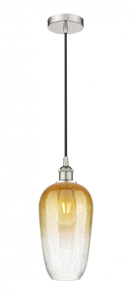 Brookhaven Flute - 1 Light - 7 inch - Polished Nickel - Cord hung - Mini Pendant