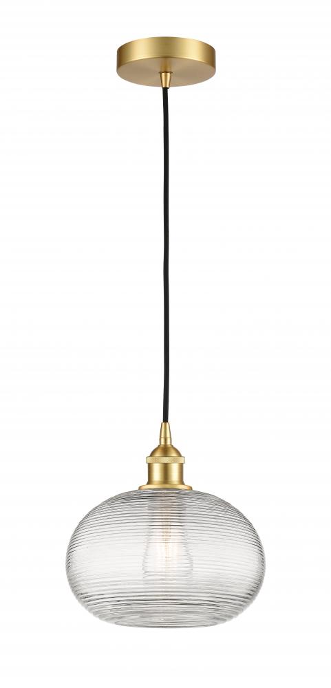 Ithaca - 1 Light - 10 inch - Satin Gold - Cord hung - Mini Pendant