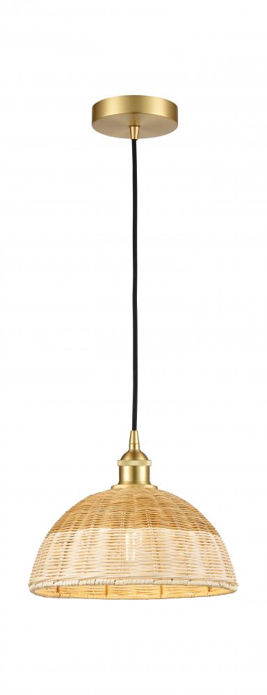 Natural Ballston Dome - 1 Light - 6 inch - Satin Gold - Cord hung - Mini Pendant