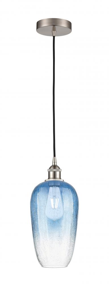 Brookhaven Flute - 1 Light - 7 inch - Brushed Satin Nickel - Cord hung - Mini Pendant