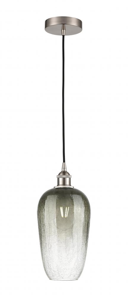 Brookhaven Flute - 1 Light - 7 inch - Brushed Satin Nickel - Cord hung - Mini Pendant