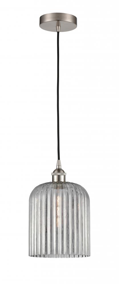 Bridal Veil - 1 Light - 5 inch - Brushed Satin Nickel - Cord hung - Mini Pendant