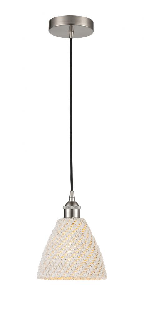 Bristol Natural - 1 Light - 6 inch - Brushed Satin Nickel - Cord hung - Mini Pendant