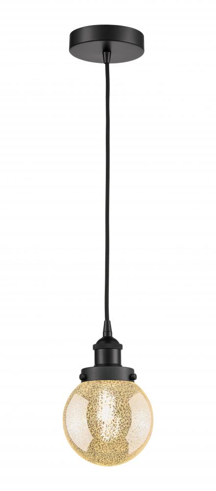Beacon - 1 Light - 6 inch - Matte Black - Cord hung - Mini Pendant