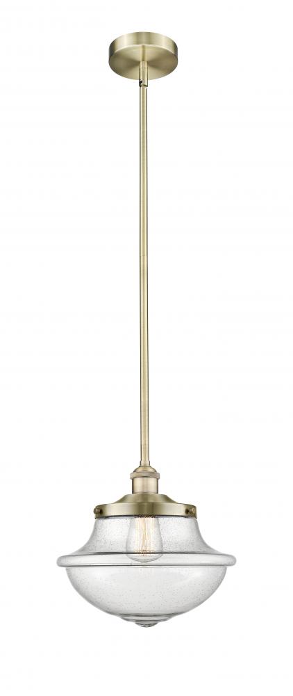 Oxford - 1 Light - 12 inch - Antique Brass - Stem hung - Mini Pendant