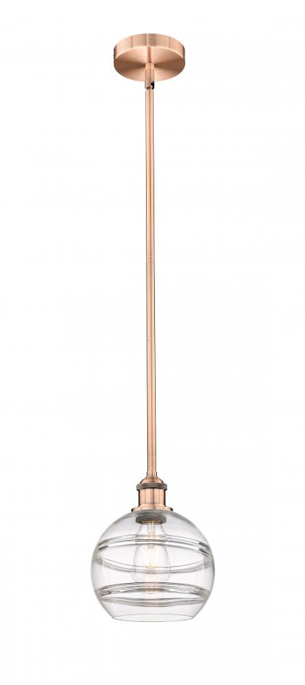 Rochester - 1 Light - 8 inch - Antique Copper - Stem hung - Mini Pendant