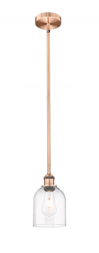 Bella - 1 Light - 6 inch - Antique Copper - Stem hung - Mini Pendant