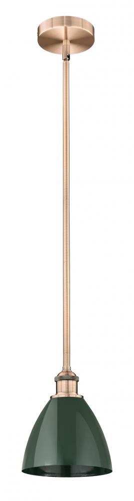 Plymouth - 1 Light - 8 inch - Antique Copper - Stem hung - Mini Pendant