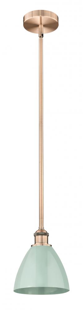 Plymouth - 1 Light - 8 inch - Antique Copper - Stem hung - Mini Pendant