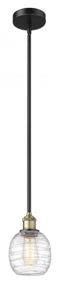 Belfast - 1 Light - 6 inch - Black Antique Brass - Stem hung - Mini Pendant