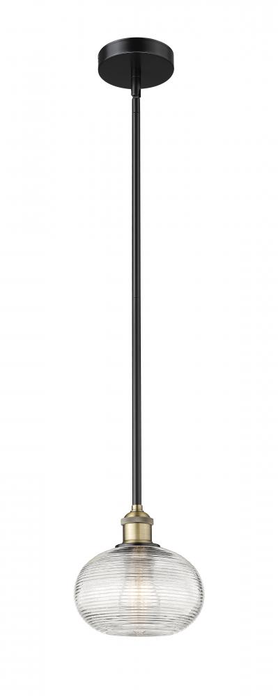 Ithaca - 1 Light - 8 inch - Black Antique Brass - Cord hung - Mini Pendant