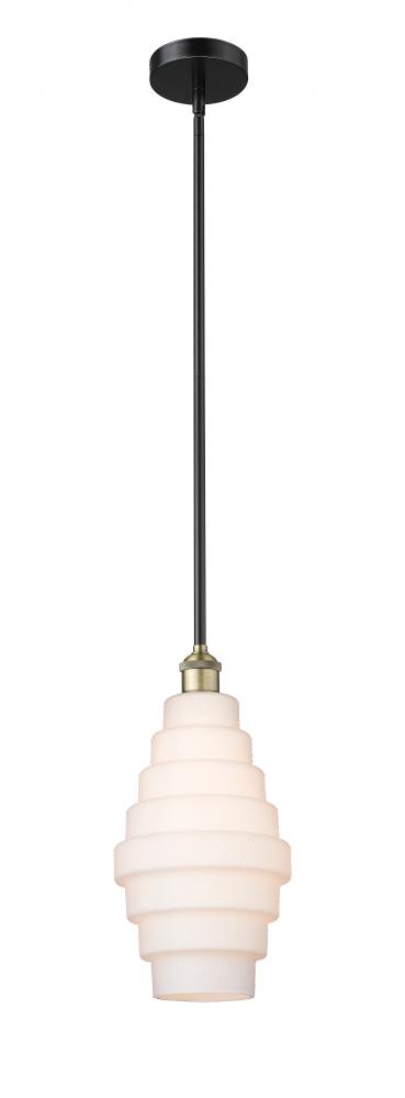 Cascade - 1 Light - 8 inch - Black Antique Brass - Stem hung - Mini Pendant