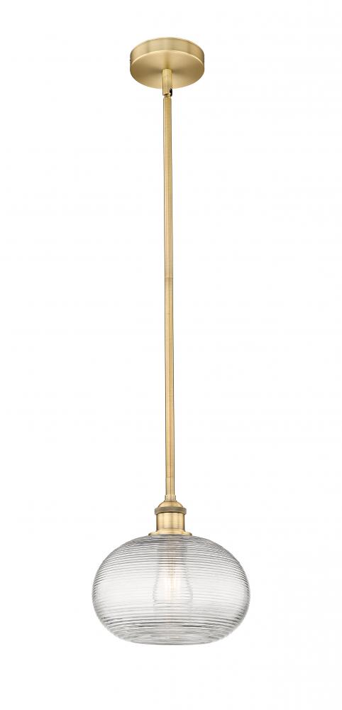 Ithaca - 1 Light - 10 inch - Brushed Brass - Cord hung - Mini Pendant