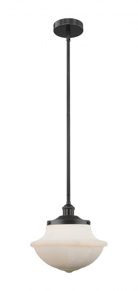 Oxford - 1 Light - 12 inch - Matte Black - Stem hung - Mini Pendant