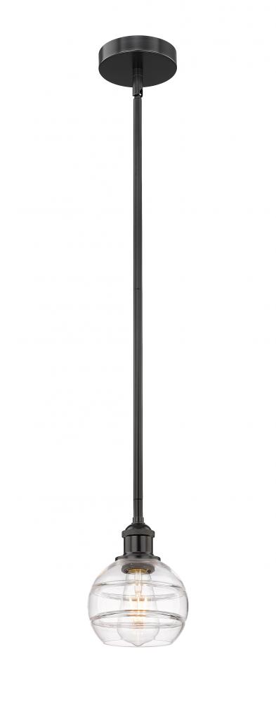 Rochester - 1 Light - 6 inch - Matte Black - Stem hung - Mini Pendant