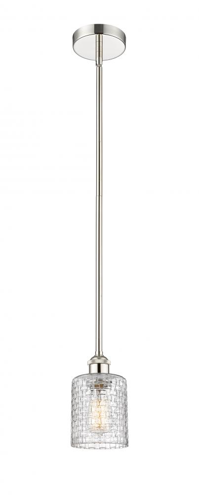 Cobbleskill - 1 Light - 5 inch - Polished Nickel - Stem hung - Mini Pendant
