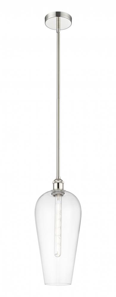 Chelsea - 1 Light - 8 inch - Polished Nickel - Stem hung - Mini Pendant