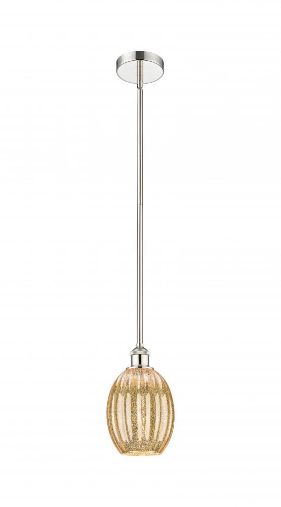 Preston Bulb - 1 Light - 6 inch - Polished Nickel - Stem hung - Mini Pendant