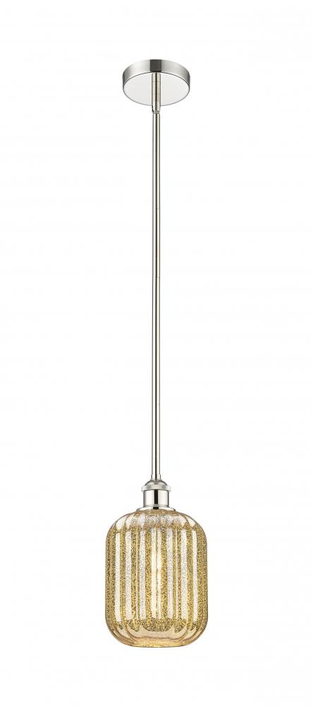 Preston Cylinder - 1 Light - 7 inch - Polished Nickel - Stem hung - Mini Pendant