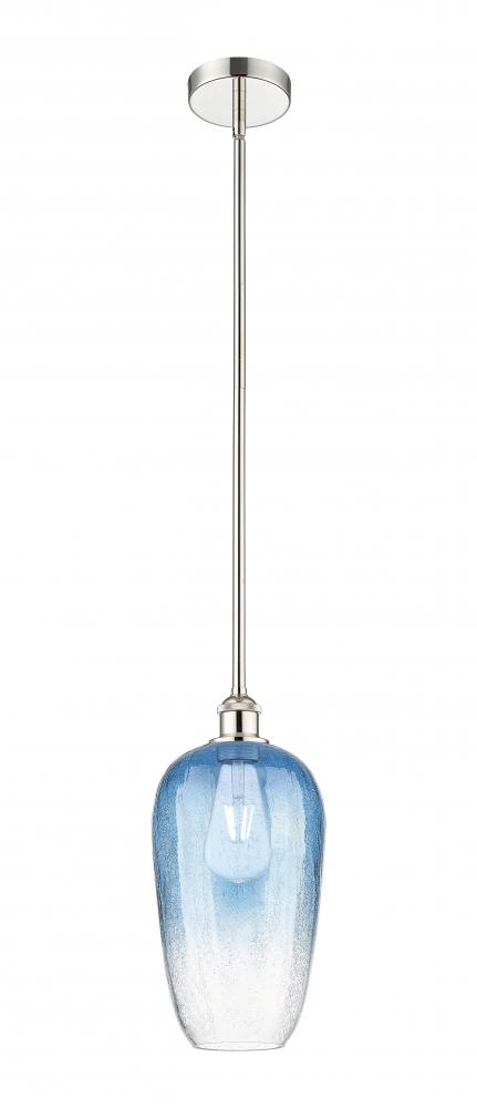 Brookhaven Flute - 1 Light - 7 inch - Polished Nickel - Stem hung - Mini Pendant