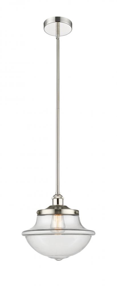 Oxford - 1 Light - 12 inch - Polished Nickel - Stem hung - Mini Pendant