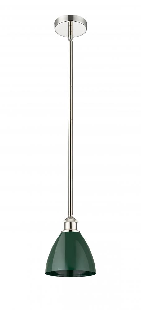 Plymouth - 1 Light - 8 inch - Polished Nickel - Stem hung - Mini Pendant