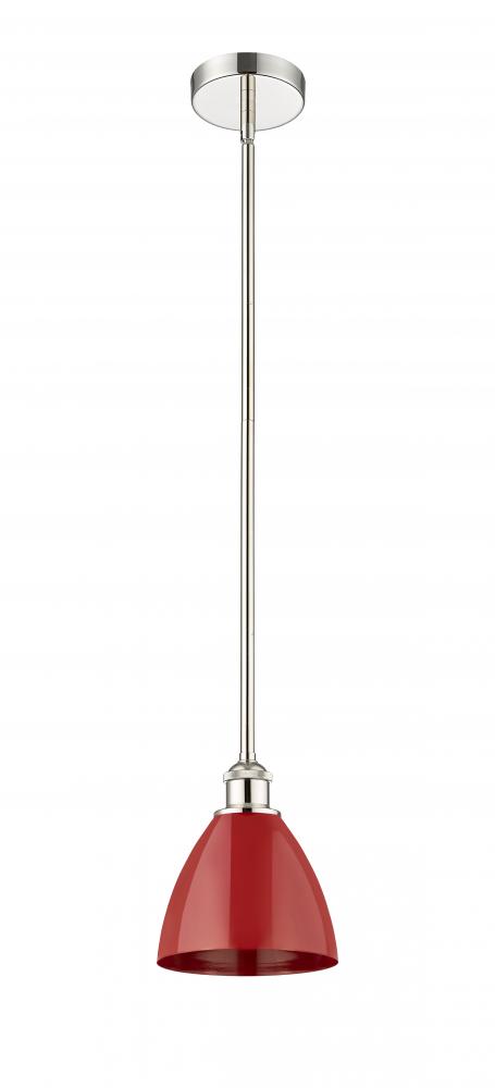 Plymouth - 1 Light - 8 inch - Polished Nickel - Stem hung - Mini Pendant