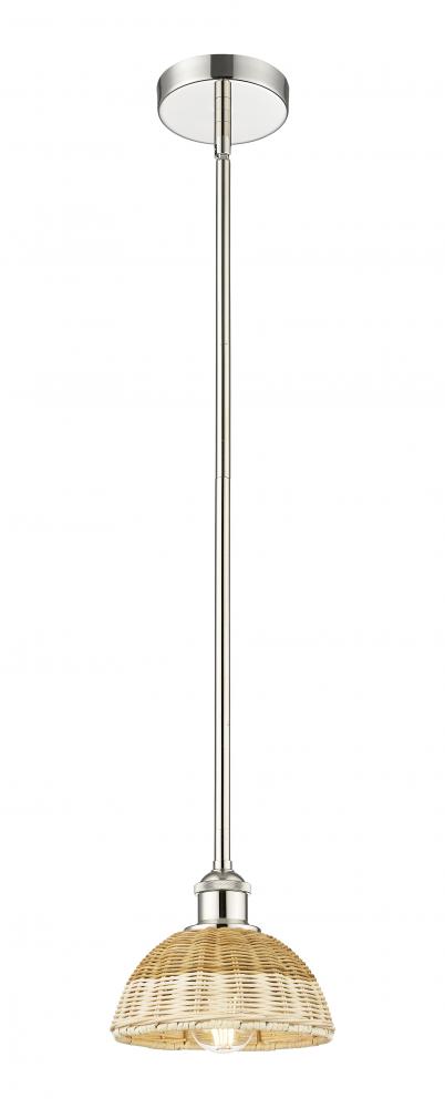 Bristol Natural II - 1 Light - 8 inch - Polished Nickel - Stem hung - Mini Pendant