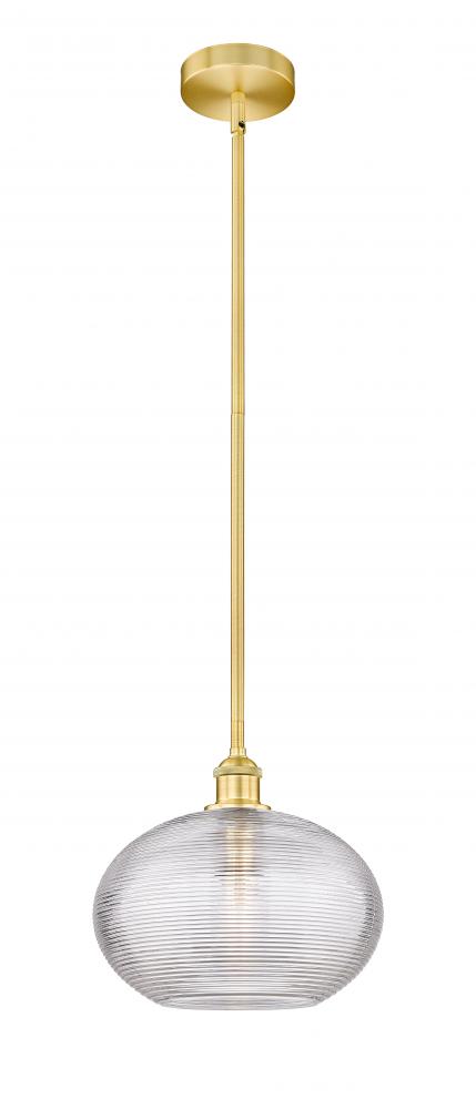 Ithaca - 1 Light - 12 inch - Satin Gold - Cord hung - Mini Pendant