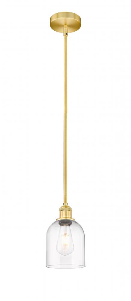 Bella - 1 Light - 6 inch - Satin Gold - Stem hung - Mini Pendant