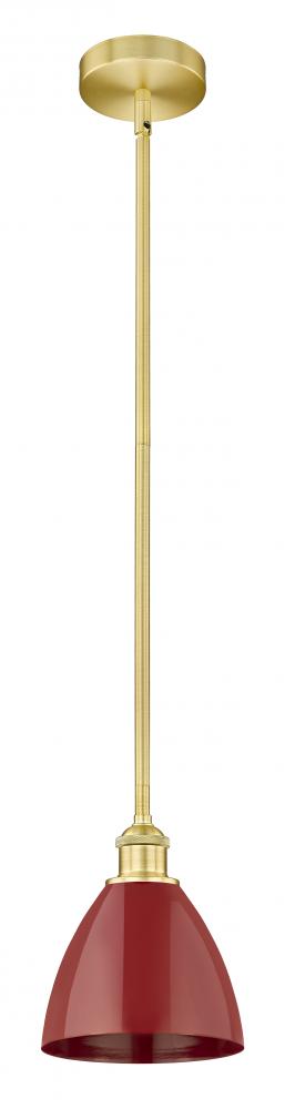 Plymouth - 1 Light - 8 inch - Satin Gold - Stem hung - Mini Pendant