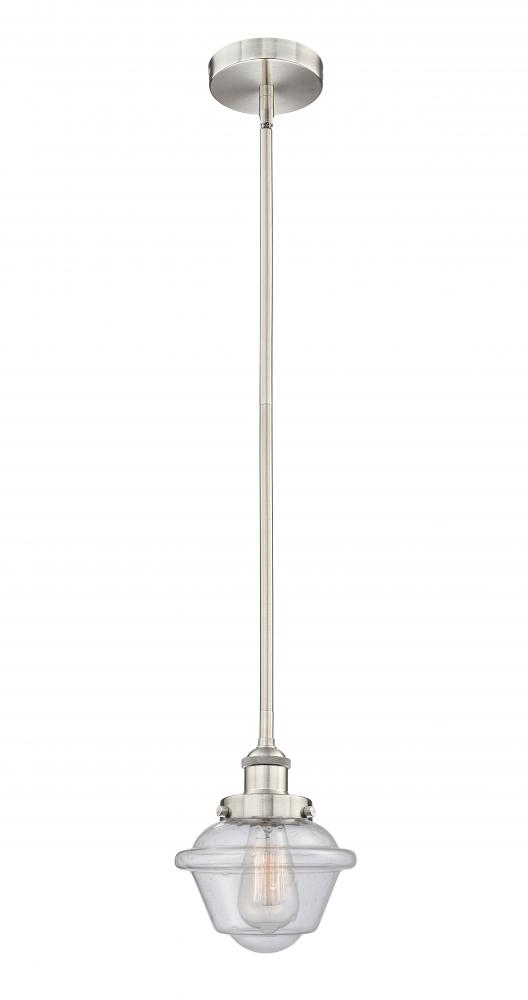 Oxford - 1 Light - 7 inch - Brushed Satin Nickel - Stem hung - Mini Pendant