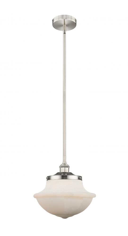 Oxford - 1 Light - 12 inch - Brushed Satin Nickel - Stem hung - Mini Pendant