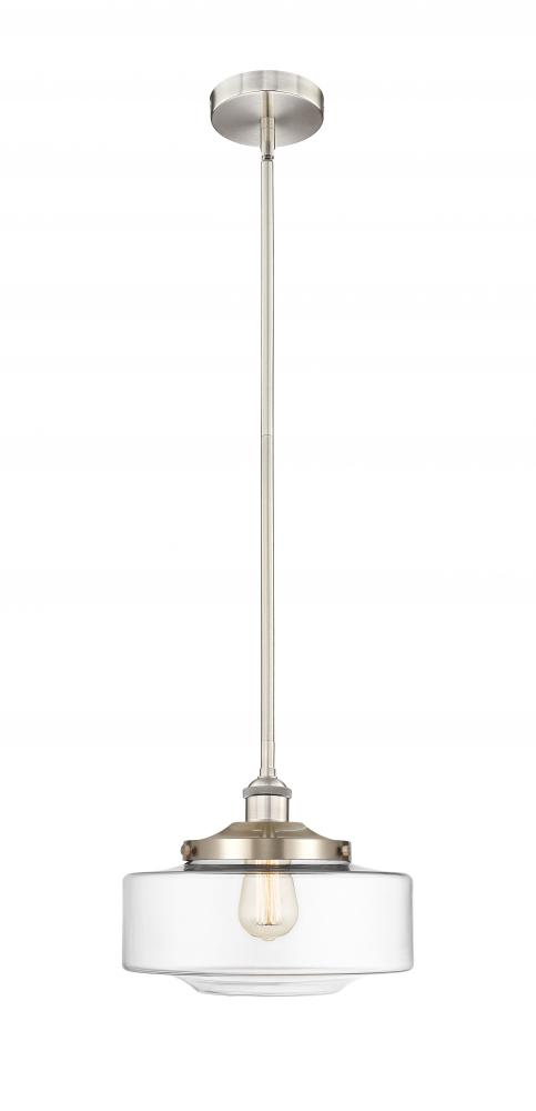 Bridgeton - 1 Light - 12 inch - Brushed Satin Nickel - Stem Hung - Mini Pendant