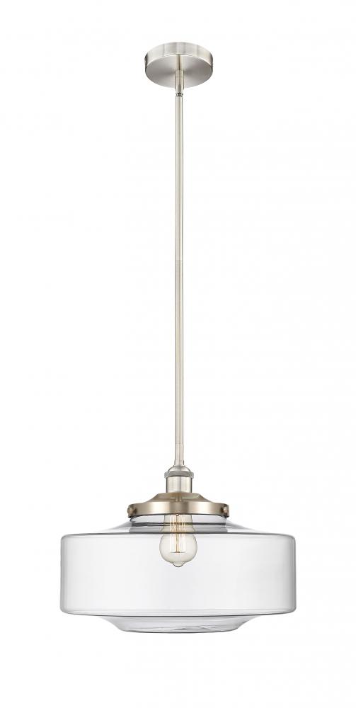 Bridgeton - 1 Light - 16 inch - Brushed Satin Nickel - Stem Hung - Mini Pendant