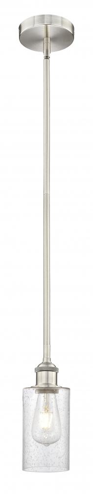 Clymer - 1 Light - 4 inch - Brushed Satin Nickel - Stem hung - Mini Pendant