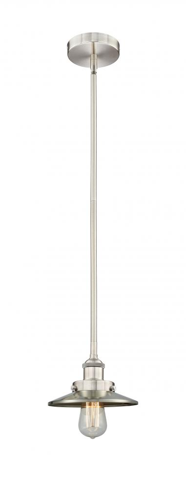 Edison - 1 Light - 8 inch - Brushed Satin Nickel - Stem hung - Mini Pendant