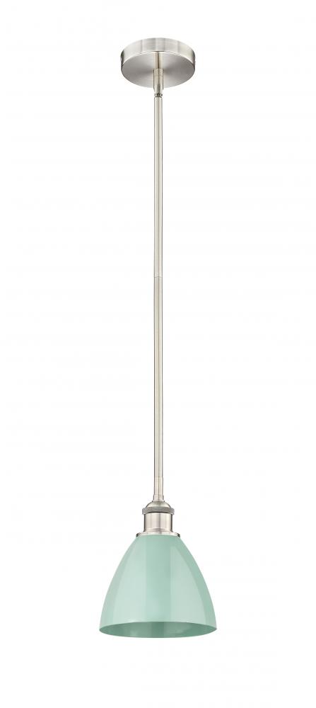 Plymouth - 1 Light - 8 inch - Brushed Satin Nickel - Stem hung - Mini Pendant