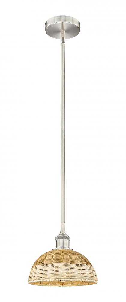 Bristol Natural II - 1 Light - 9 inch - Brushed Satin Nickel - Stem hung - Mini Pendant