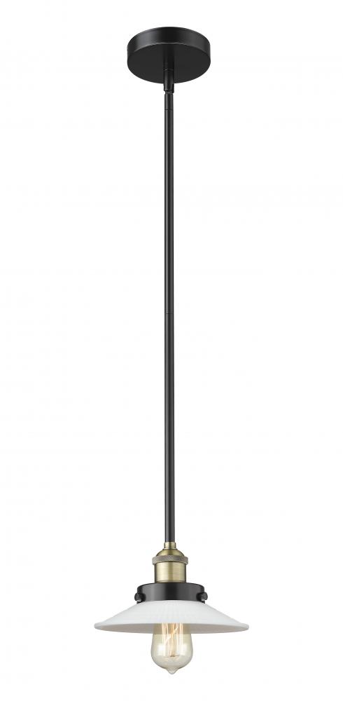 Halophane - 1 Light - 9 inch - Black Antique Brass - Stem hung - Mini Pendant