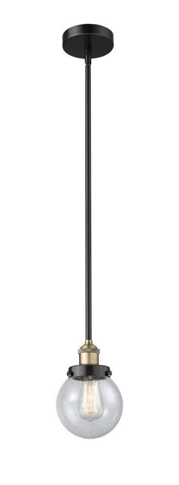 Beacon - 1 Light - 6 inch - Black Antique Brass - Stem hung - Mini Pendant