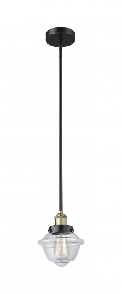 Oxford - 1 Light - 7 inch - Black Antique Brass - Stem hung - Mini Pendant