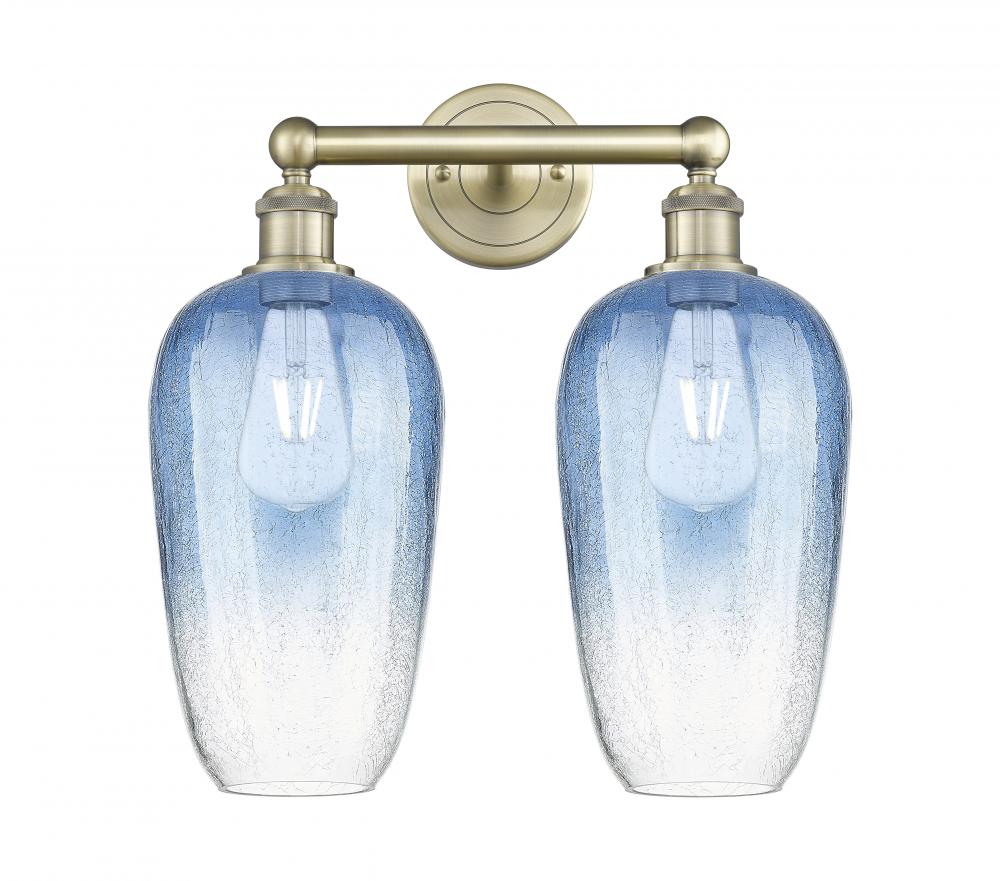 Brookhaven Flute - 2 Light - 16 inch - Antique Brass - Bath Vanity Light